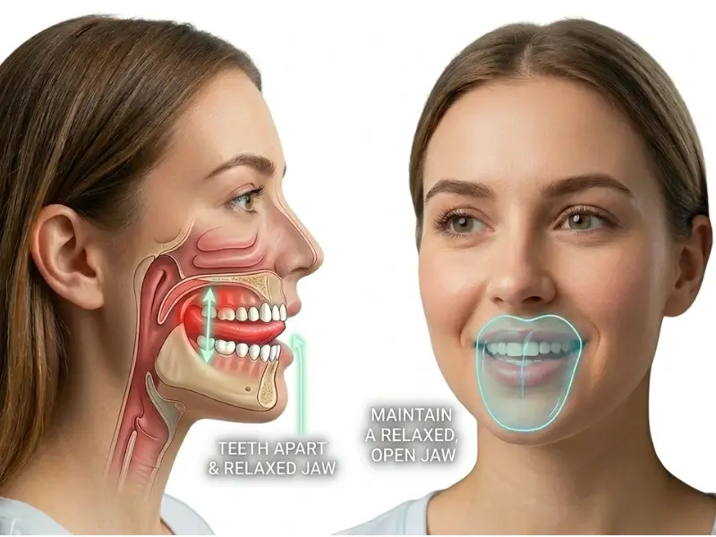 tongue up teeth apart exercise to prevent tooth grinding